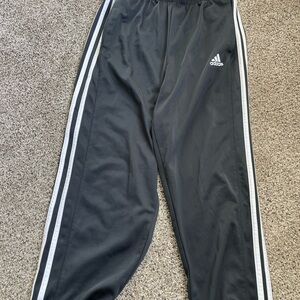 Adidas Black Joggers with White Stripes